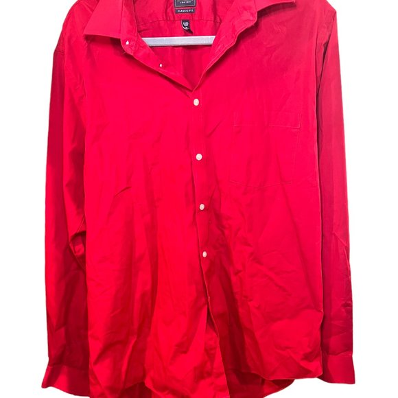 Arrow Long Sleeve Shirt Button Down Collared Button Cuff Red Large - Picture 11 of 12